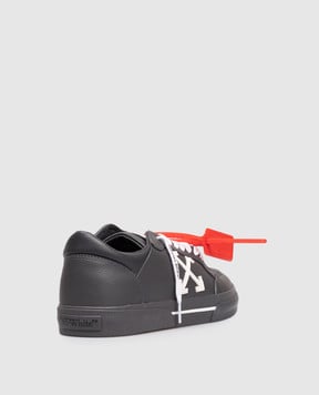Off-White Серые кожаные кеды Vulc Low OMIA293F25LEA001