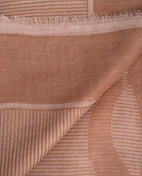 Saint Laurent Коричнева хустка з кашеміру та шовку у візерунок 8624403YR65