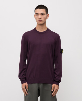 Stone Island Фіолетовий джемпер з вовни з логотипом K2S155100071S00C4