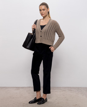 Max Mara Черный топ SALVO с шерстью MXMSALVO