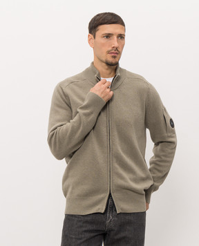 C.P. Company Кардиган с шерстью цвета хаки MKN088A110149A