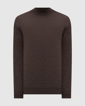 Cashmere&Whiskey Коричневий светр з вовни мериноса 97397