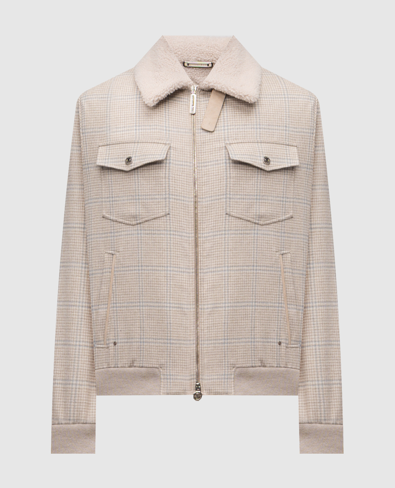 

Бежевая куртка из шерсти и кашемира на меху, Бежевый, Куртки