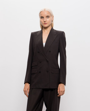 Tom Ford Коричневый двубортный жакет из шерсти GI3089FAX1804