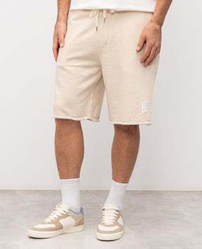 Brunello Cucinelli Бежеві шорти з монограмою логотипа MR8313375G