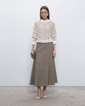 Peserico Коричнева спідниця з льоном A0504605435