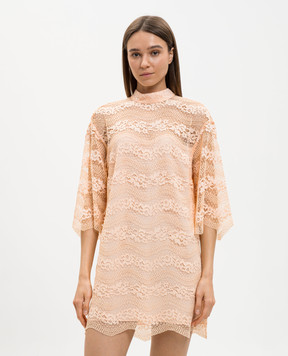 Twinset Помаранчева сукня міні з мережива 261TP2786