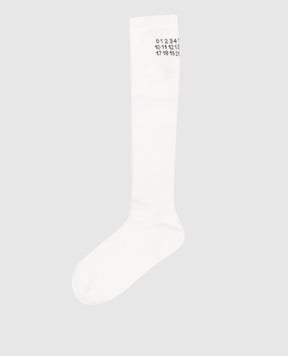 Maison Margiela MM6 Білі гольфи з візерунком емблеми S52TL0038M13244