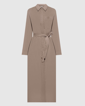 Peserico Сукня-сорочка кольору хакі з ланцюжком A02540D00A01979