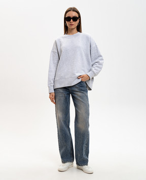 Palm Angels s Серый утепленный свитшот с принтом логотипа PWBA017C99FLE002