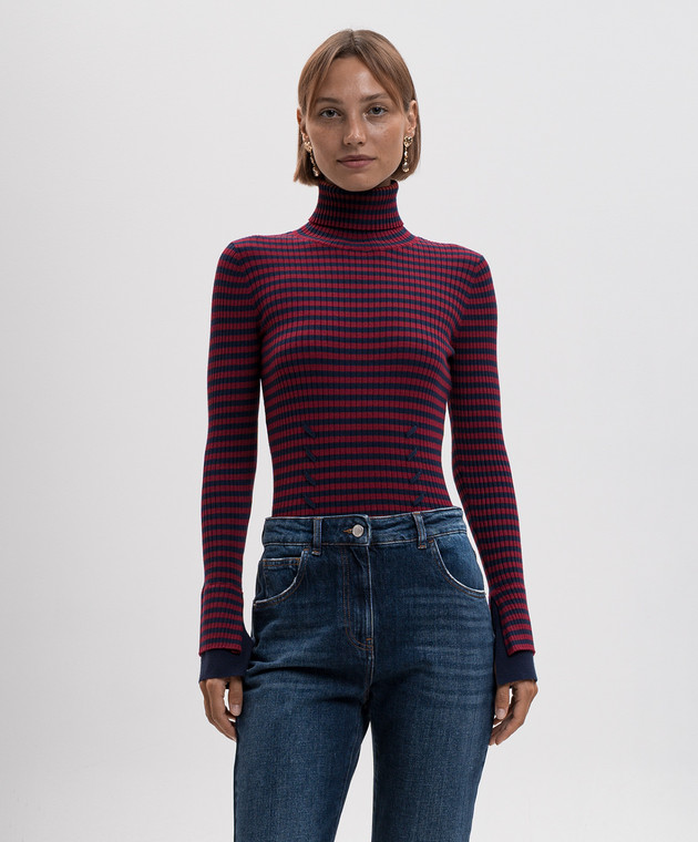 Twinset Бордовий гольф в смужку 262AP3250 зображення 3
