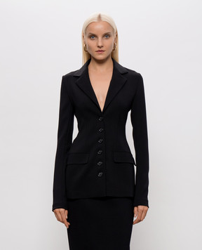 Dolce&Gabbana Черный жакет из шерсти F27HBTFUBCE