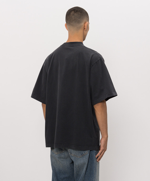 Alexander Wang Черная футболка с кристаллами UCC3261927 изображение 4