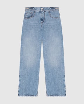 Brunello Cucinelli Детские синие джинсы с цепочкой мониль BH188P606C