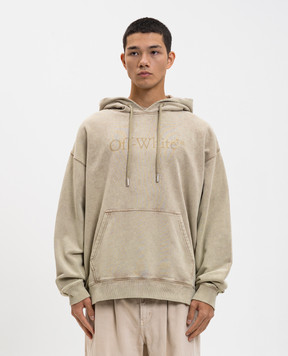 Off-White Худі Laundry кольору хакі з принтом логотипа 44MBB085F5F00T