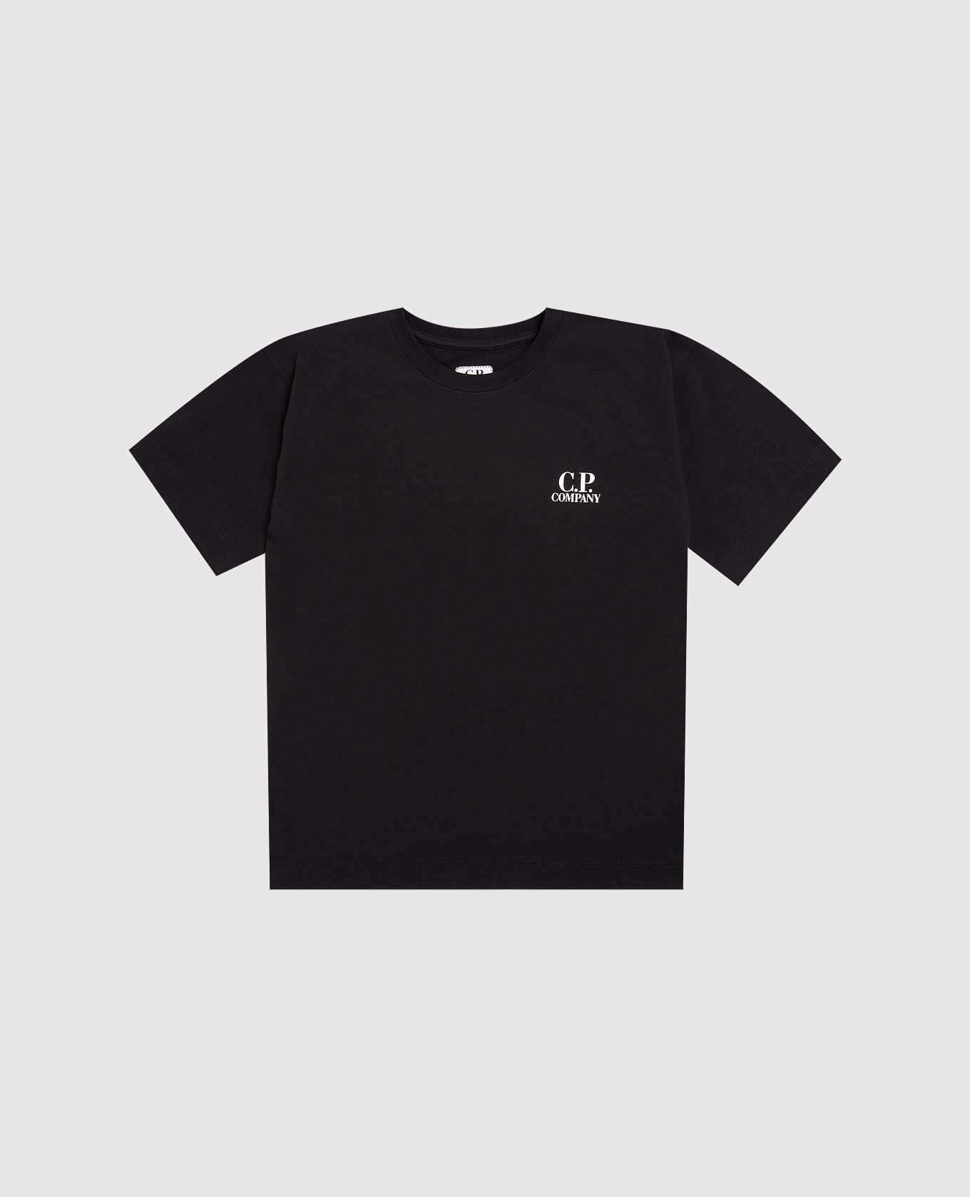 

Детская черная футболка с логотипом, Белый, Футболки