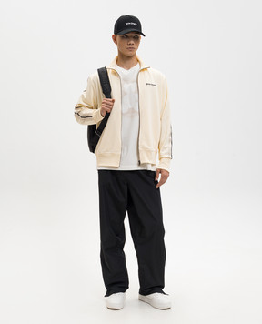 Palm Angels Спортивная куртка цвета айвори с вышивкой логотипа PMBD058S26FAB001