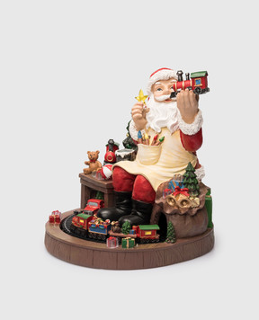 Lamart Декоративная рождественская музыкальная статуэтка Santa with Train со светодиодным освещением 25075