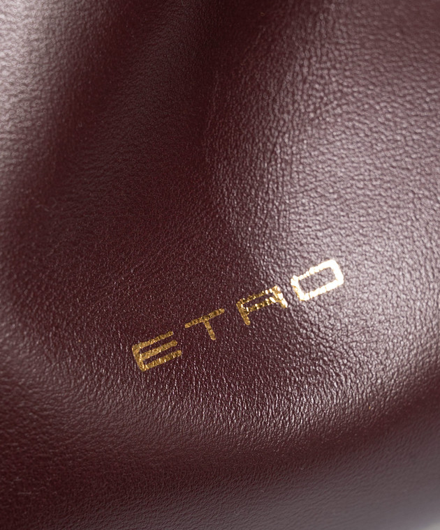 Etro Бордовая кожаная сумка-кисет KALISPERA WP1B0039AP466 изображение 4