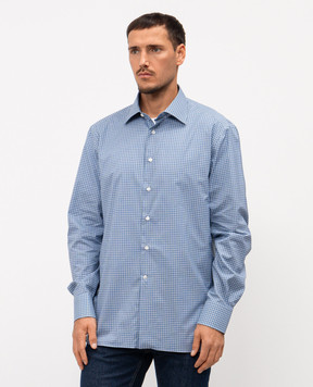 Stefano Ricci Блакитна сорочка в клітинку MC003678L2420