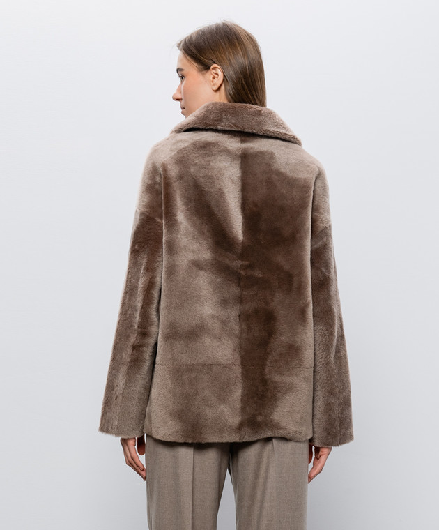 Babe Pay Pls Двухсторонняя коричневая дубленка 2633MERINO изображение 5
