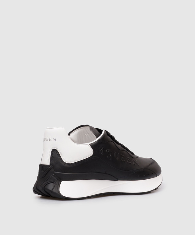Alexander McQueen Чорні шкіряні кросівки Sprint Runner 841162WIAHE зображення 3