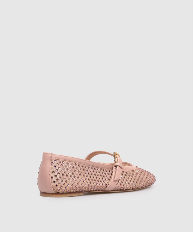 Stuart Weitzman Рожеві балетки Bareitall з кристалами SN800 зображення 3