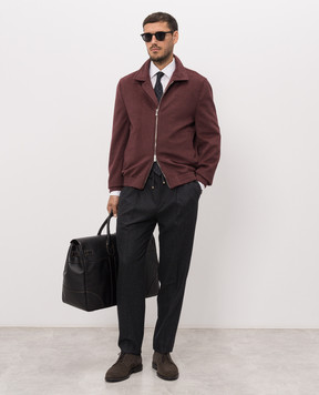 Brunello Cucinelli Темно-серые брюки из шерсти M038PE1710