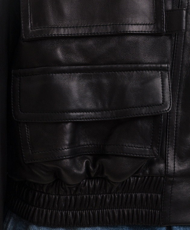 Balmain Чорна шкіряна куртка HF1TFA85LE35 зображення 5