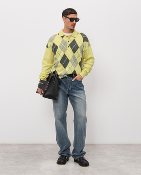 JW Anderson Желтый свитер из шерсти с геометрическим узором KW1487YN0470