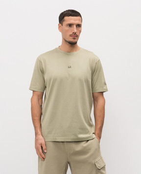 C.P. Company Футболка цвета хаки с логотипом MTS114A006374G