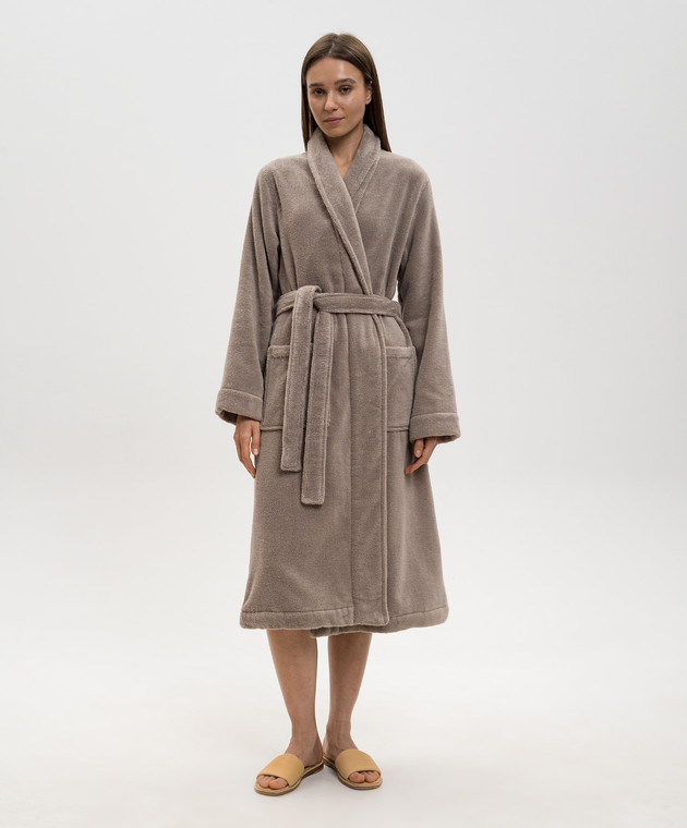 L'Appartement Коричневый махровый халат CHICAGO CHICAGOBATHROBE изображение 2