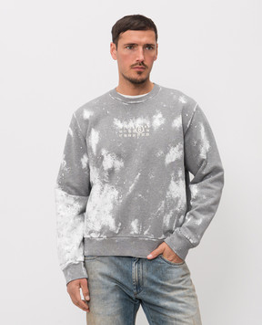 Maison Margiela MM6 Сірий світшот в принт SH2GU0033S25337