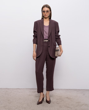 Brunello Cucinelli Фіолетовий жакет з льоном MH1267291