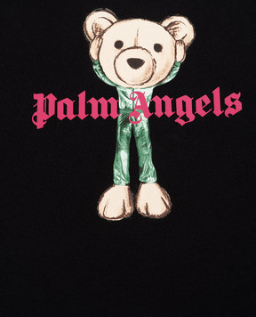 Palm Angels Дитяча чорна футболка з принтом PBAA002S26JER004