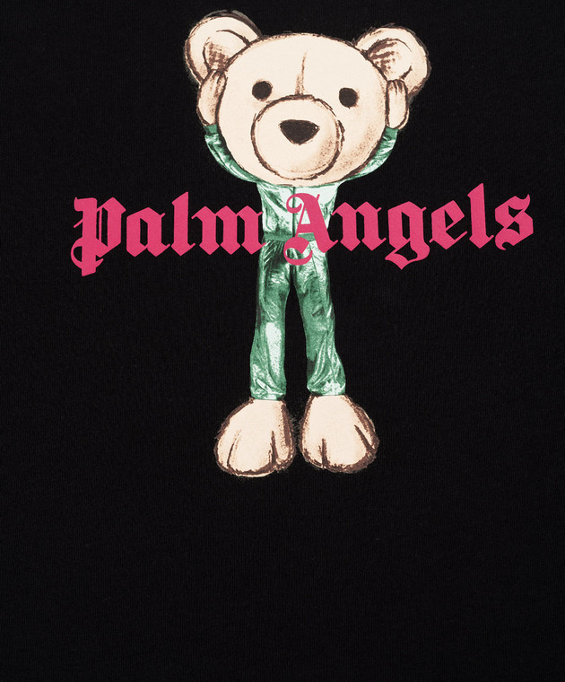 Palm Angels Дитяча чорна футболка з принтом PBAA002S26JER004 зображення 3