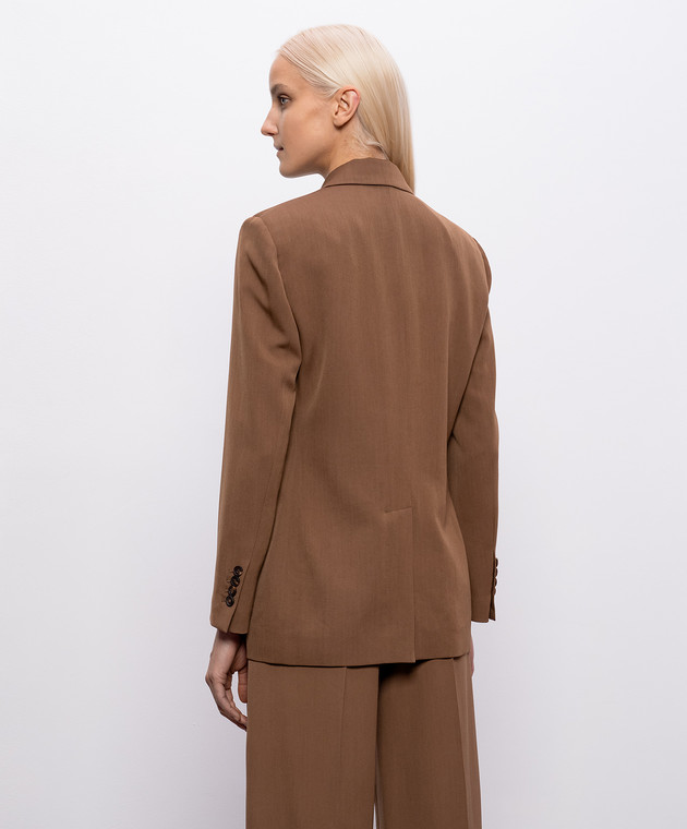 Brunello Cucinelli Коричневый двубортный жакет с шерстью MG5487095P изображение 4