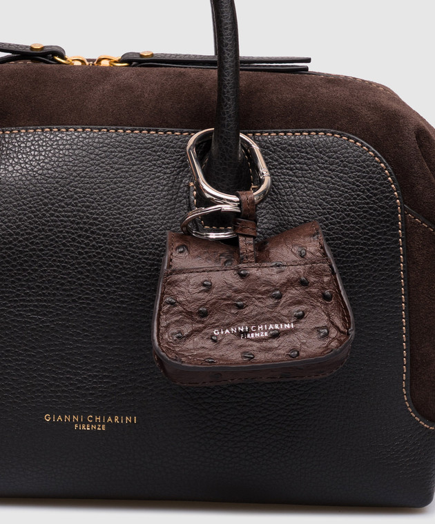 Gianni Chiarini Коричневый кожаный брелок в виде сумки BSMHELENA07STEMU изображение 2