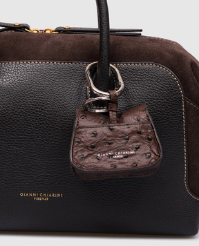 Gianni Chiarini Коричневый кожаный брелок в виде сумки BSMHELENA07STEMU