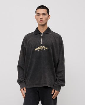 Off-White Сірий лонгслів-поло Xerox Star 44MAD00NF5J002