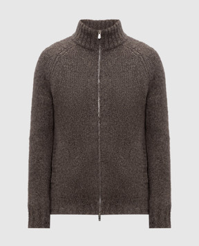 Brunello Cucinelli Коричневый кардиган из кашемира и шелка MET302116