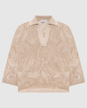 Brunello Cucinelli Бежевий пуловер з льону MDT771005