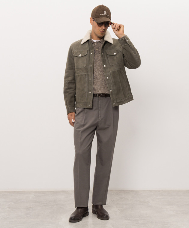 Brunello Cucinelli Дубленка цвета хаки MPMCU2058 изображение 2