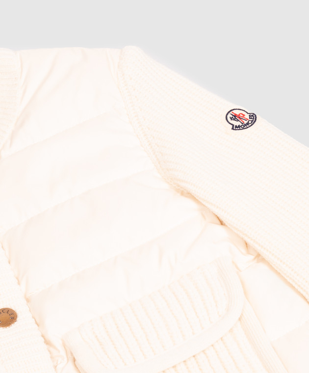 Moncler ENFANT Дитяча комбінована куртка кольору айворі L29549B00011M4281 зображення 3