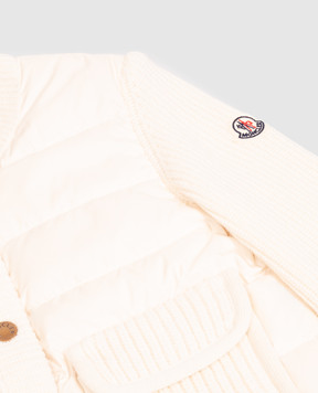 Moncler ENFANT Детская комбинированная куртка цвета айвори L29549B00011M4281