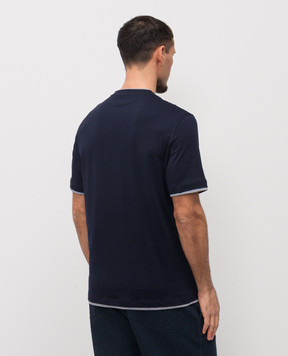 Brunello Cucinelli Футболка синего цвета M0B137427