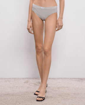 Maison Margiela MM6 Сірі трусики-сліпи з нашивкою емблеми MKL740010