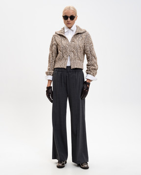 Brunello Cucinelli Бежевый кардиган Dazzling Chiné с шерстью и кашемиром MGR372906