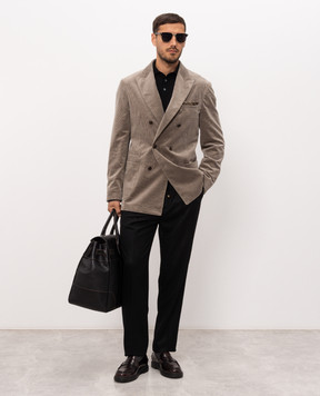Brunello Cucinelli Чорне поло з вовни та кашеміру M2400295