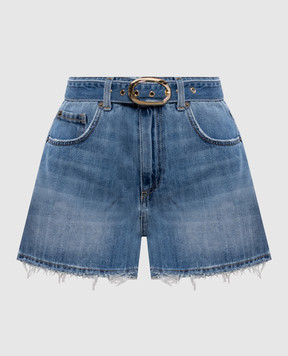 Twinset Сині джинсові шорти з ефектом потертості 261TP2711